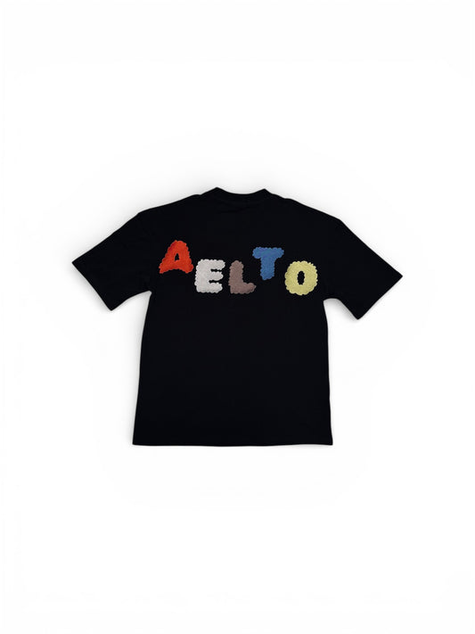 AELTO T-SHIRT 097 (Black with colours)