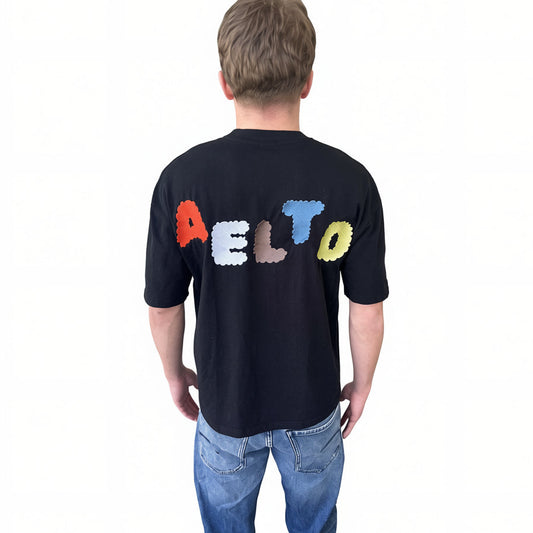 AELTO T-SHIRT 097 (Black with colours)